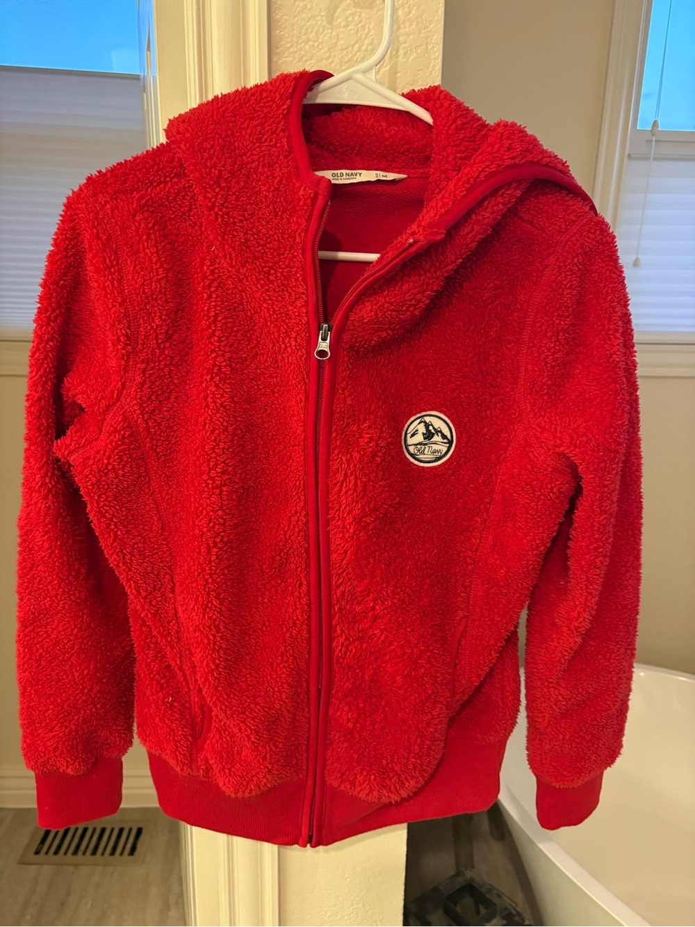 Old Navy Red Kids Sherpa Full-Zip Hoodie